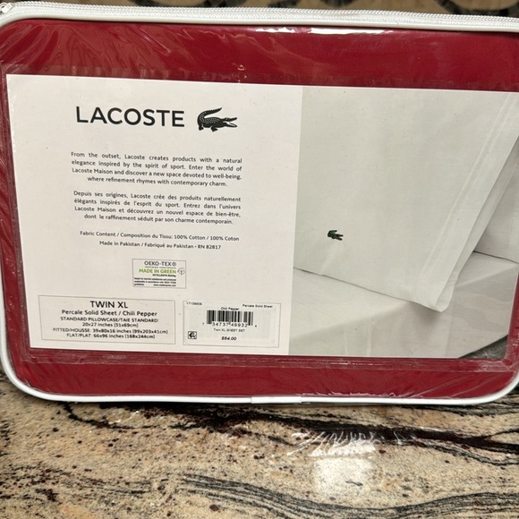 New Lacoste Twin XL Sheet Set - Picture 2 of 2
